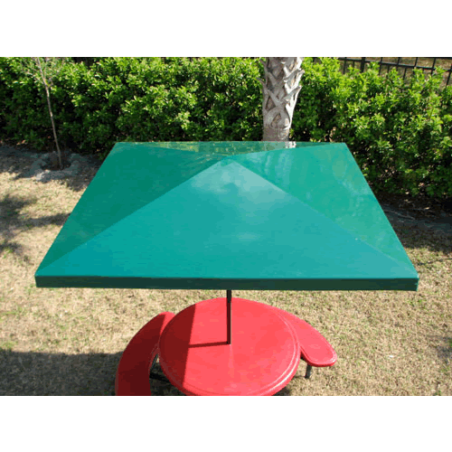 Bistro Square Fiberglass Umbrella with Valence