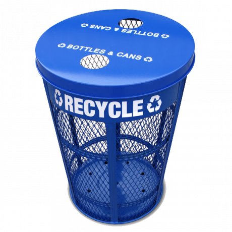 Expanded Metal Recycled Unit with Recycle Flat Top Lid