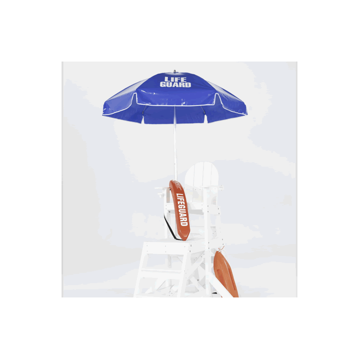 Steel Lifeguard Umbrella - Red Vinyl with "Lifeguard" Printed