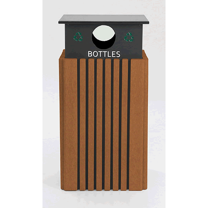 Tall 40 Gallon Square Recycle Receptacle