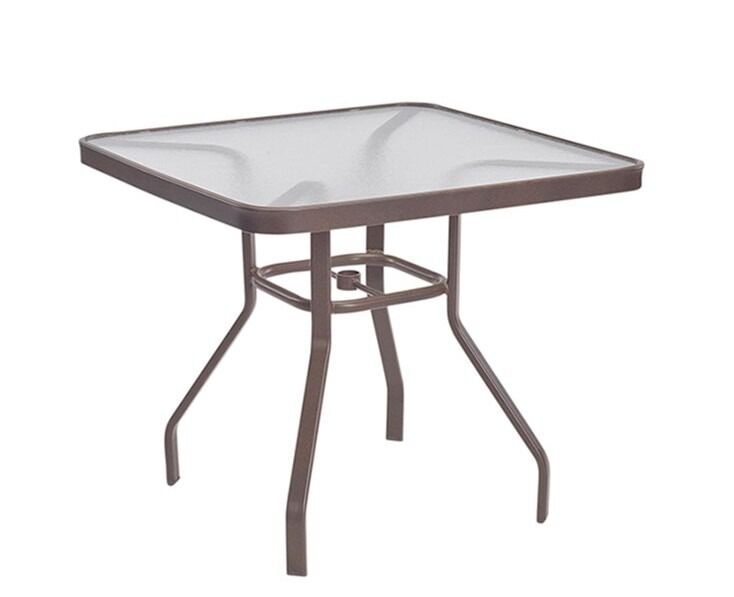 36" Square Acrylic Top Dining Table, Without Umbrella