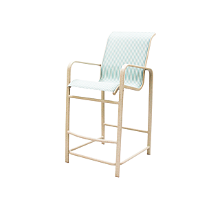Bonaire Sling Barstool with Arms with Flat Aluminum Frame
