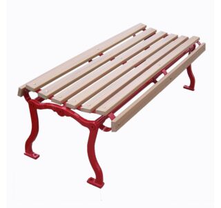 Iron Valley Slatted Backless Bench with Recycled Plastic Slat Seat