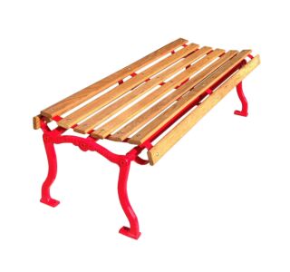 Iron Valley Slatted Backless Bench with Wood Slat Seat