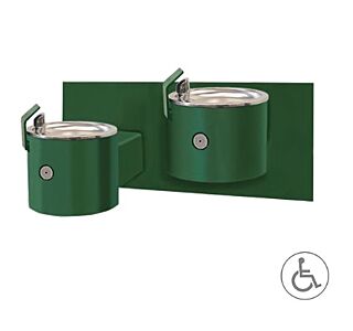 Two Level Dual Metal Wall Mounted Drinking Fountain