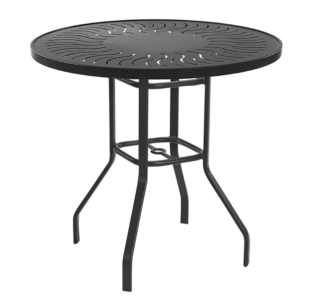 Round Sunburst Top Balcony Table, With Umbrella Hole