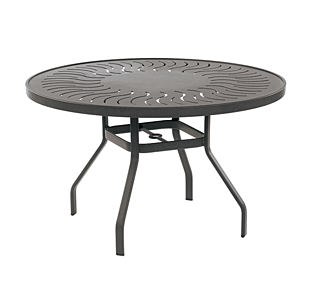 Round Sunburst Top Dining Table, With Umbrella Hole