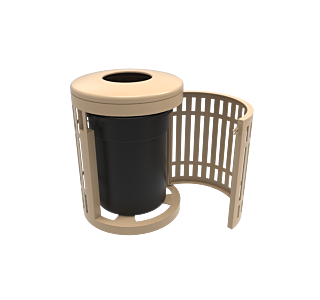 Rivendale Downtown Side Opening Trash Receptacle with Flattop