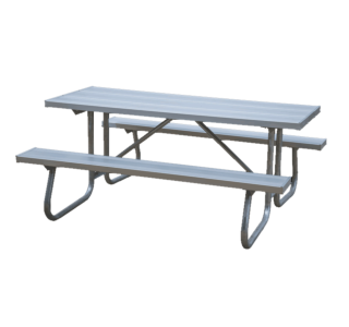 St. James Welded Frame Picnic Table with Aluminum Plank Top and Benches