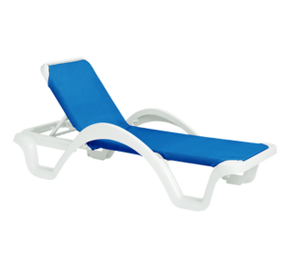Catalina Adjustable Sling Chaise Lounge With Arms