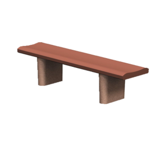 CB Series Concrete Backless Bench with Concave Seat