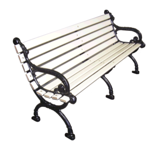 Victorian Bench with Aluminum Slat Seat and Back