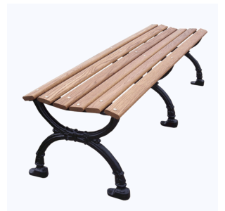 Victorian Backless Bench with Wood Slat Seat