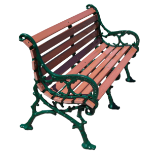 Woodland Bench with Wood Slat Seat and Back