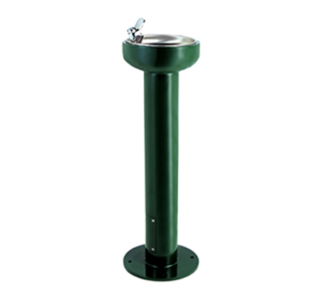 Economy Metal Pedestal Drinking Fountain w/ Push Button, Surface Mount