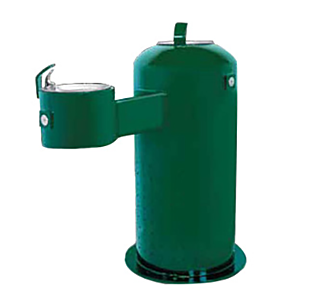 Refrigerated Metal Pedestal Handicap Accessible Dual Bubbler Drinking Fountain