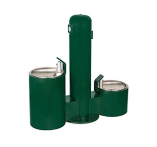 Metal Pedestal Dual Height Pet Drinking Fountain