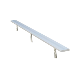 Permanent Players Bench With Steel Legs, Without Backrest, In-Ground Mount