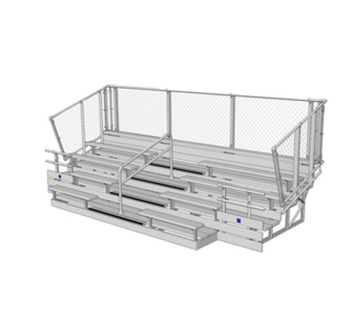 10 Row ADA Series Bleacher with Aluminum Frame and Chain-Link Guardrail