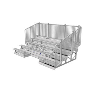 10 Row ADA Series Bleacher with Aluminum Frame and Vertical Picket Guardrail