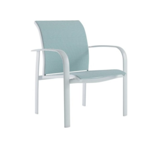 Laguna Beach Relaxed Sling Aluminum Stackable Dining Arm Chair