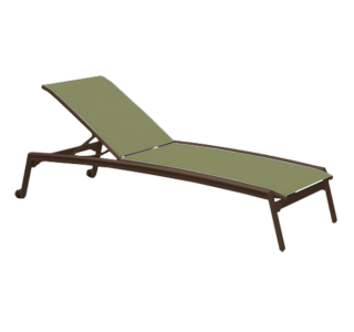 Elance Relaxed Sling Armless Chaise Lounge with Wheels