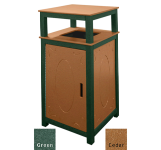 Square 2-Tone Bin Receptacle