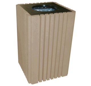 Tall Square Trash Receptacle